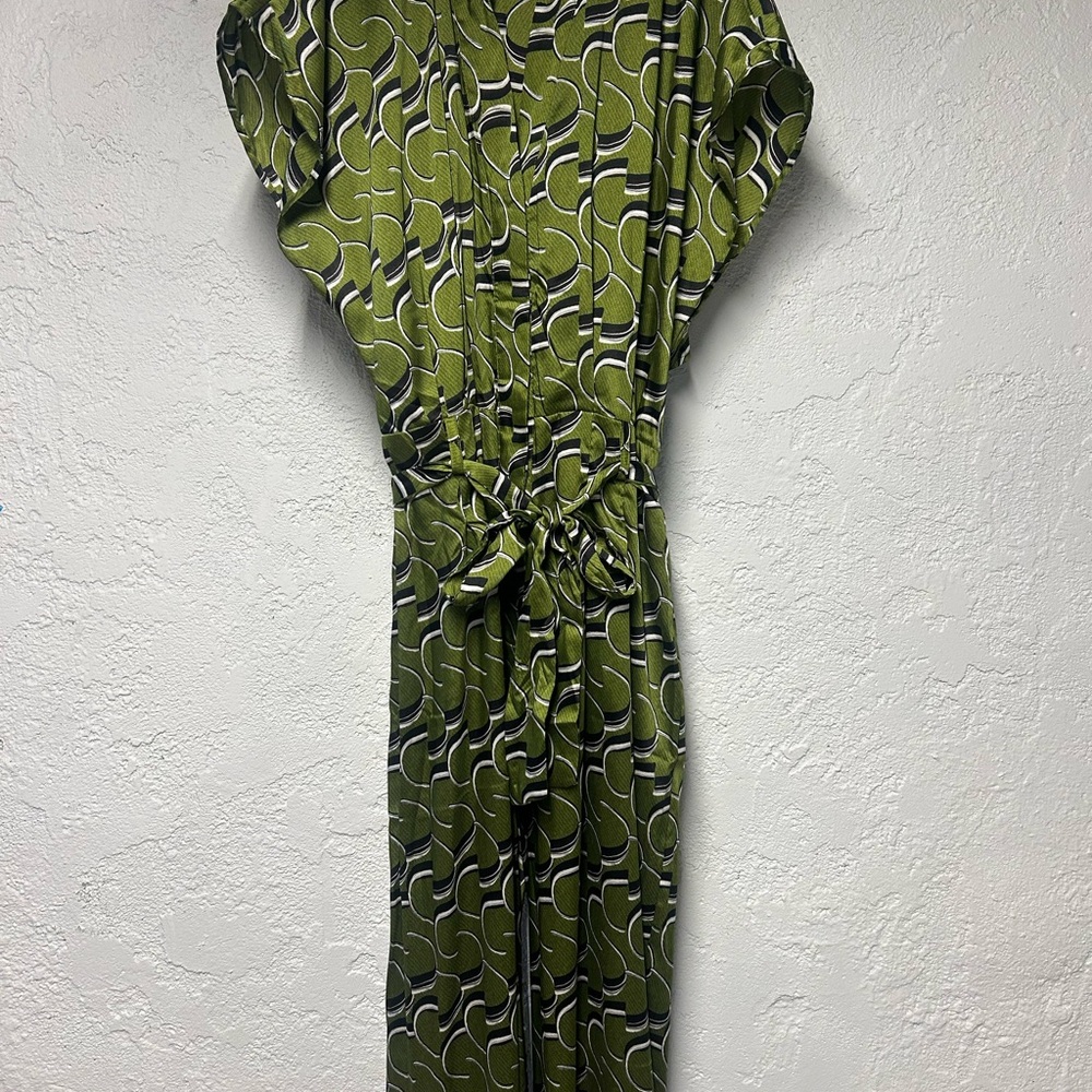 Mango Olive Patterned Maxi Dress